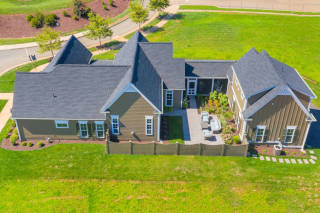 Aerial view of finished Old Trail Courtyard home plan