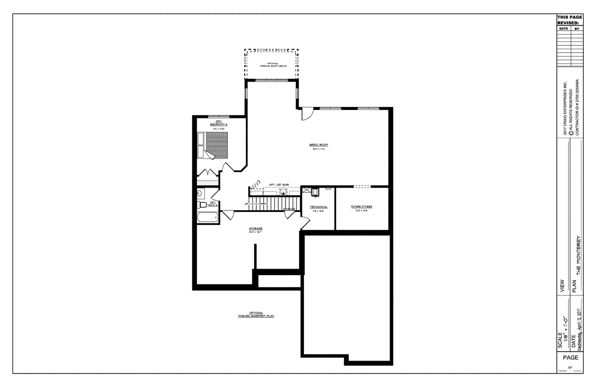 OPT. BASEMENT PLAN | Craig Builders