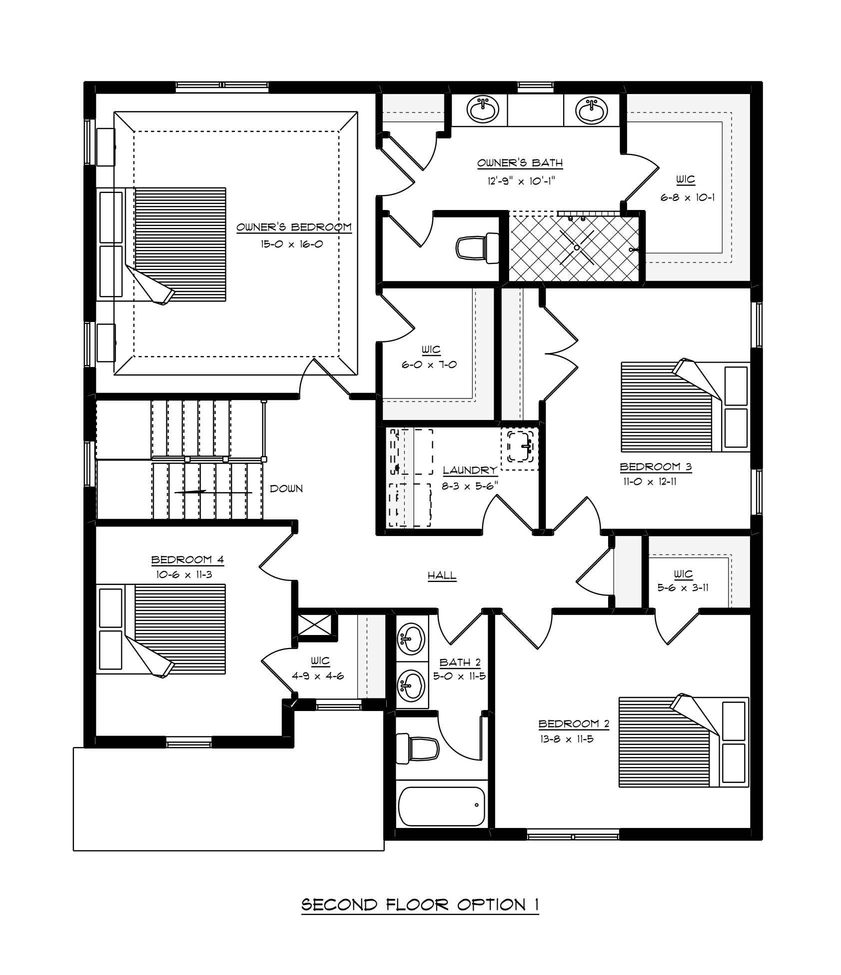 2nd Floor Plans of the Stockton built by Craig Builders